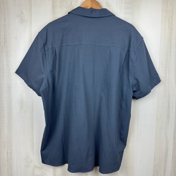 NWT Men’s VRST Refined Knit Short Sleeve Button Up Shirt Graphic Charcoal SZ XXL - Picture 5 of 11